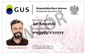 Identyfikator rachmistrza ze zdjęciem.