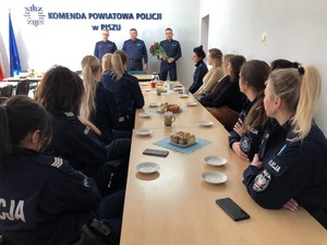 Spotkanie z okazji Dnia Kobiet w Komendzie Powiatowe Policji w Piszu.