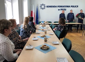 Spotkanie z okazji Dnia Kobiet w Komendzie Powiatowe Policji w Piszu.