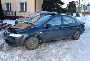 Mazda uczestnicząca w zdarzeniu drogowym