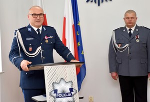 Uroczysta zbiórka z okazji zmiany na stanowisku Komendanta Powiatowego Policji w Piszu
