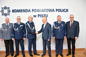 Uroczysta zbiórka z okazji zmiany na stanowisku Komendanta Powiatowego Policji w Piszu