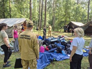 Kontrola obozu harcerskiego w Popielnie