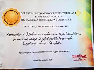 Spotkania dzielnicowego z Białej Piskiej z uczniami