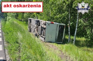 Wypadek autobusu na trasie Pisz-Orzysz