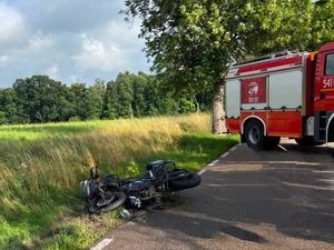 Wypadek śmiertelny z udziałem motocyklisty